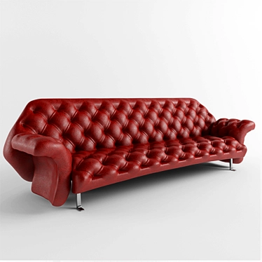 Luxury Leather Sofa 3D model image 1 