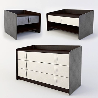 Flou Gentleman Chest of Drawers and Cabinets 3D model image 1 