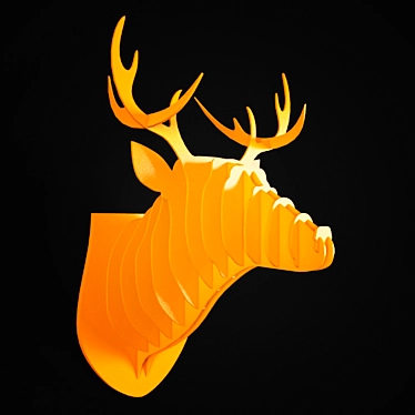 Elegant Deer Frame 3D model image 1 