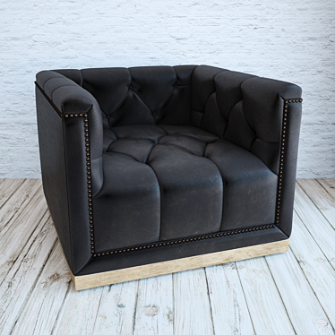 Luxury Leather Swivel Chair 3D model image 1 