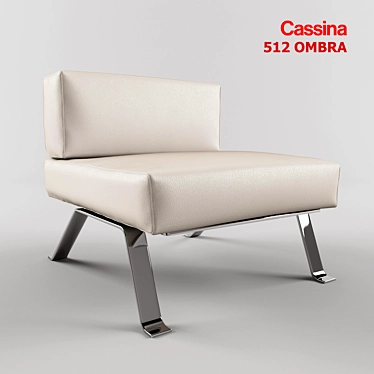 Title: Cassina 512 OMBRA Leather Chair 3D model image 1 