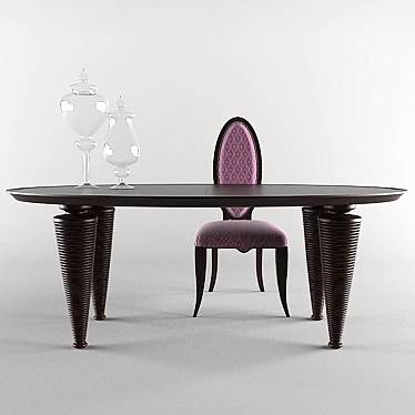 Opera Collection: Fidelia Table & Pierre Chair 3D model image 1 