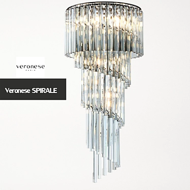 Spiral Murano Glass Chandelier 3D model image 1 