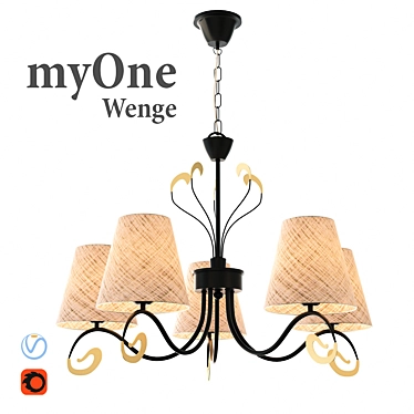 myOne Chandelier: Elegant Wenge Design 3D model image 1 