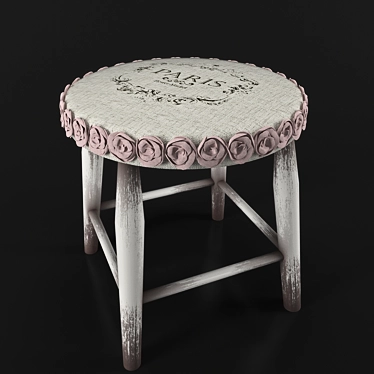 Vintage Handmade Stool 3D model image 1 