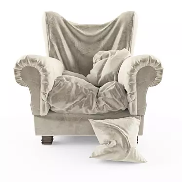 Vintage Sofa with Pillows 3D model image 1 