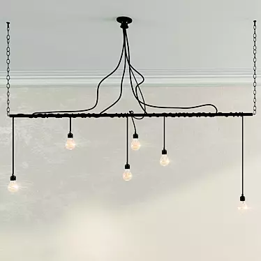 Chandelier of light bulbs in Loft style