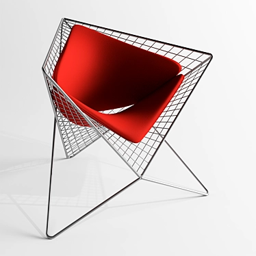 Sleek Stainless Steel Parabola Chair 3D model image 1 