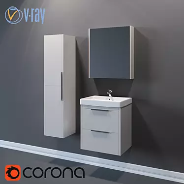 Luxury Bathroom Set with Dreja Enzo and Q 70 3D model image 1 