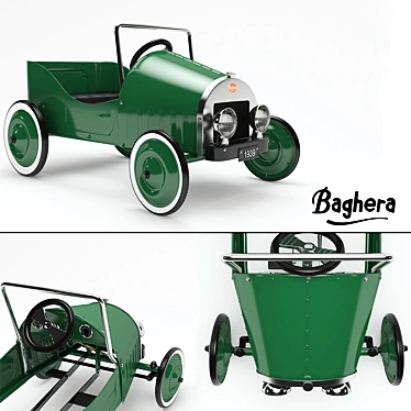 Vintage Pedal Car: 1930's Inspired 3D model image 1 