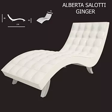 Refined Leather Chaise Lounge 3D model image 1 