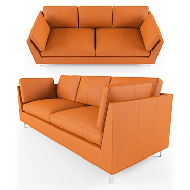 Stylish Stockholm Leather Sofa 3D model image 1 