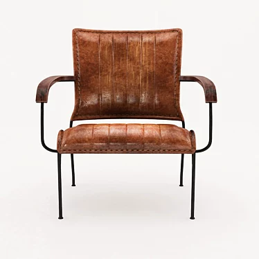 Modern Leather and Metal Chair - LoftDesigne 091 Model 3D model image 1 