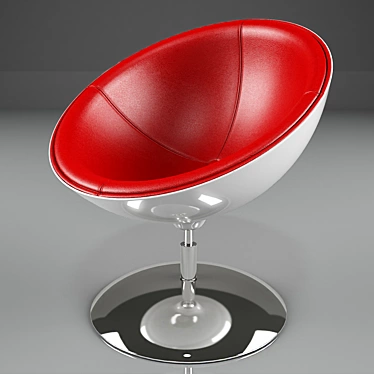 Lotus Designer Chair: Red & Black 3D model image 1 