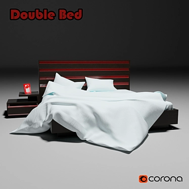 Modern Double Bed 3D model image 1 