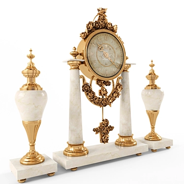 Vintage Timepiece: Exquisite Antique Clock 3D model image 1 