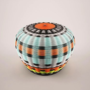 Woven Wonder: Wicker Pouf 3D model image 1 