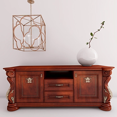 Stylish Chest & Chandelier Combo 3D model image 1 