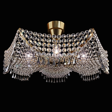 Preciosa Brass Chandelier - Elegant Lighting Fixture 3D model image 1 