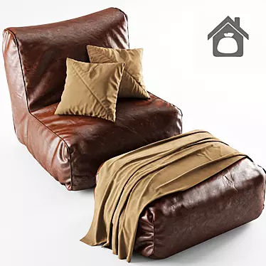 Modern Armchair & Ottoman Set 3D model image 1 