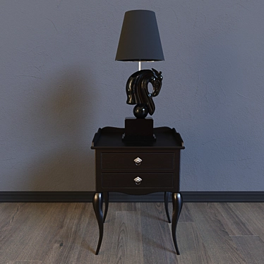 Elegant Set: "BUONAPARTE" Table & "HORSE VOL.1" Lamp 3D model image 1 