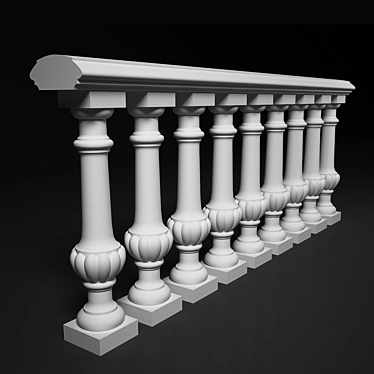 Elegant Metal Balustrade 3D model image 1 