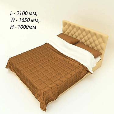 Compact Karetnaya Bed - Sleep in Style 3D model image 1 