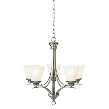 Trinity 5-Light Brush Nickel Chandelier 3D model image 1 