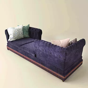 Title: Trendy Boho-Style Sofa 3D model image 1 