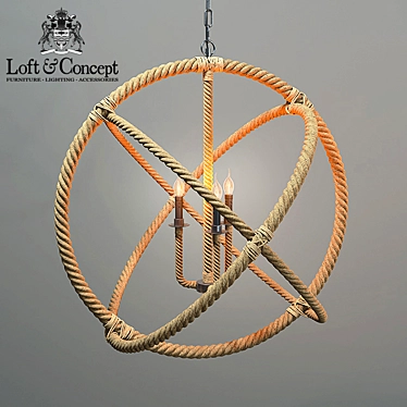 Industrial Rope Chandelier 3D model image 1 