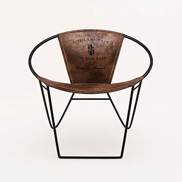 Modern Leather and Metal Chair 3D model image 1 