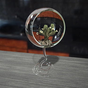 Eco Vase Cactus: 20cm Glass Art 3D model image 1 