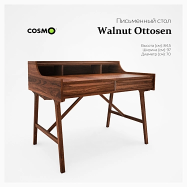 Elegant Walnut Desk - Cosmo 3D model image 1 
