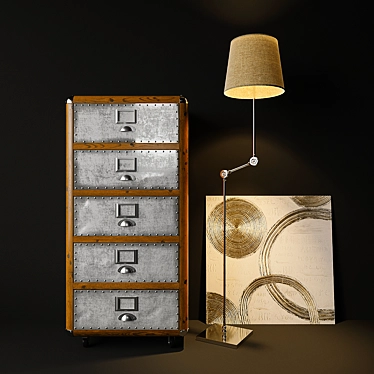 Set chest of drawers VIENA &amp; lamp PIE