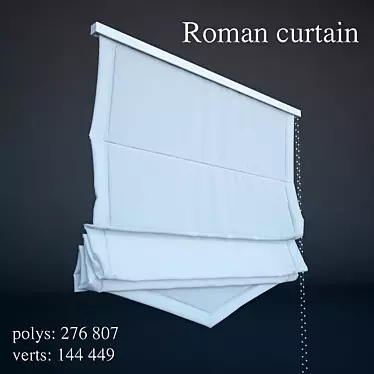 Elegant Roman Curtain 3D model image 1 