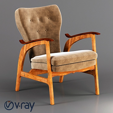 Mid-Century Modern Wegner 3 Chair 3D model image 1 