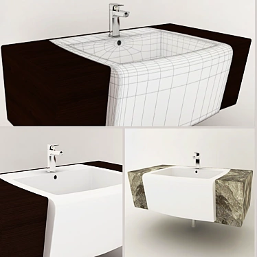 Sleek Wash Basin Solution 3D model image 1 