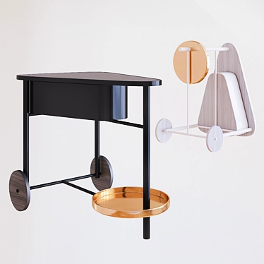 Contemporary Mobile Serving Cart 3D model image 1 