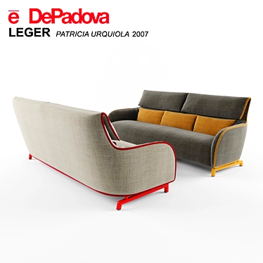 Sleek DePadova Leger Sofa 3D model image 1 