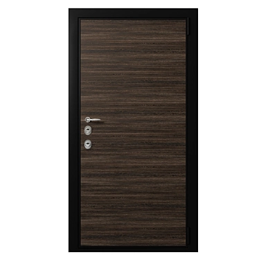 Door entrance metal with wooden decorative plate