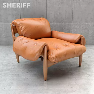 Sergio Rodrigues Sheriff Lounge Chair 3D model image 1 