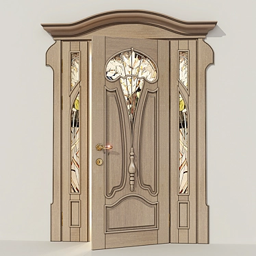 Stained Glass Art Door: Custom Modern Design 3D model image 1 