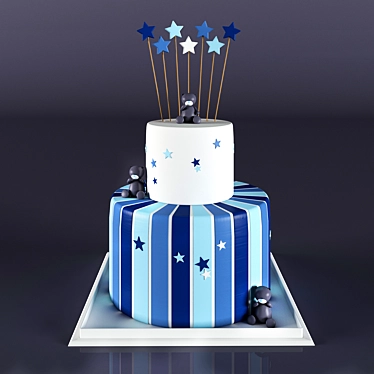 Delicious Marzipan Birthday Cake 3D model image 1 