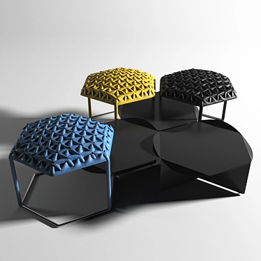 Modern Hive Benches and Tables 3D model image 1 