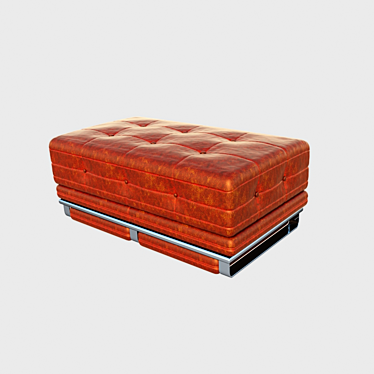 Vintage Leather Banquette 3D model image 1 