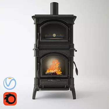 Vintage Hearth: Authentic Charm 3D model image 1 