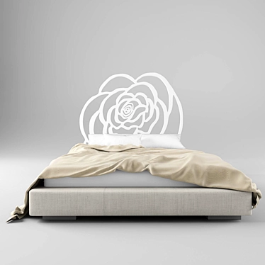 Elegant Iron Bed Rose 3D model image 1 