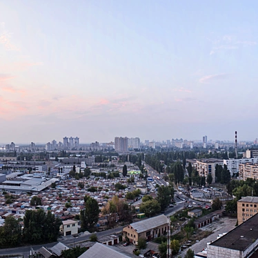 Kiev Skyline: Stunning Evening Panorama 3D model image 1 