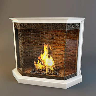 Cozy Fire: Modern Fireplace Solution 3D model image 1 