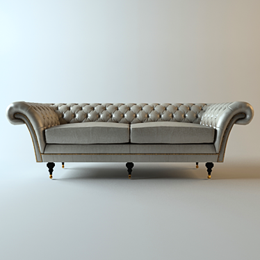 Triple Bed Chesterfield Sofa 3D model image 1 